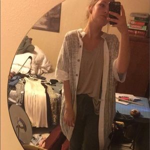 Anthropologie White/Grey CoverUp/Sweater WORN ONCE